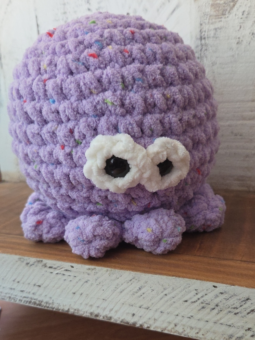 Large Amigurumi Octopus - Lavender with Confetti Speckles